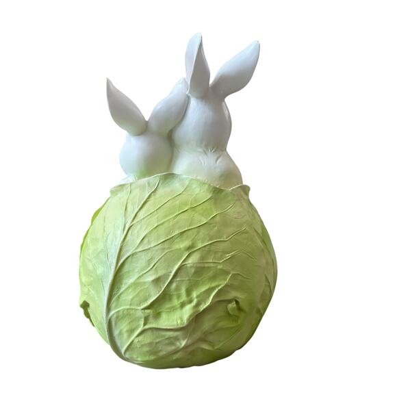 Spring Gatherings Bunny Couple With Cabbage Easter Decor NEW - Picture 14 of 15